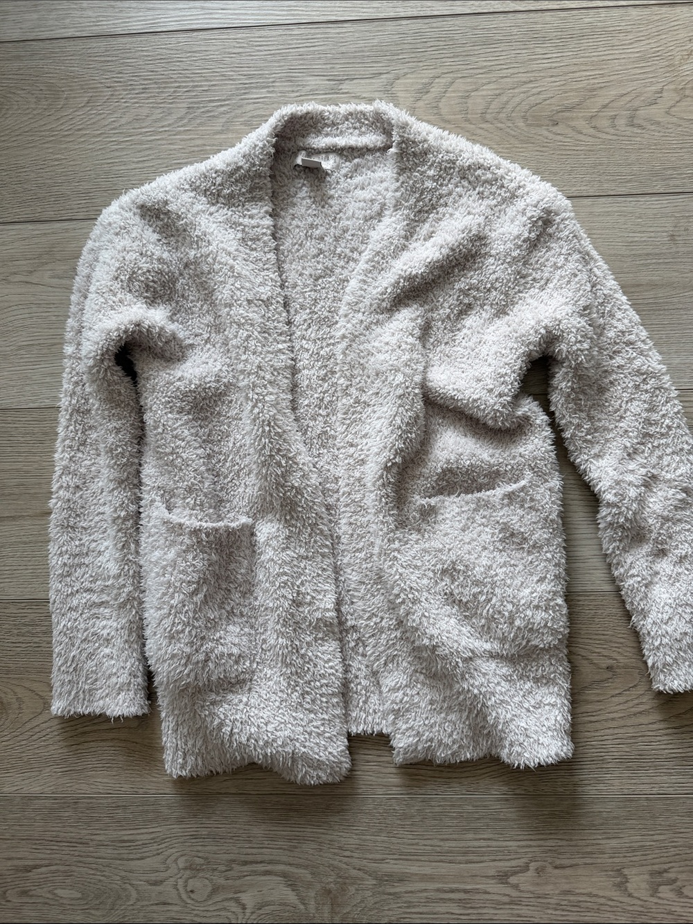 Barefoot Dream Cozy chic Open-Front kids Cardigan Jacket in Light Cream taupe